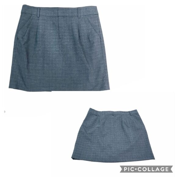 GAP Plaid Gray Mini Career Stretch Skirts Size 8 - Picture 1 of 11